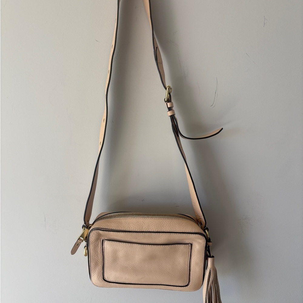 Cole Haan Leather Crossbody Bag - Beige